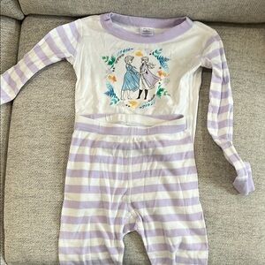 Purple and White Striped Pajama Set
